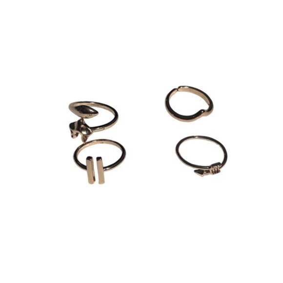 Love Knot Arrow Wave Ring for Teen Girls Stackable Thumb Rings Set Rose Gold - Picture 1 of 7